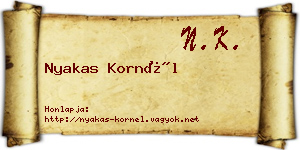 Nyakas Kornél névjegykártya